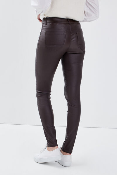 Tregging skinny marron foncé femme