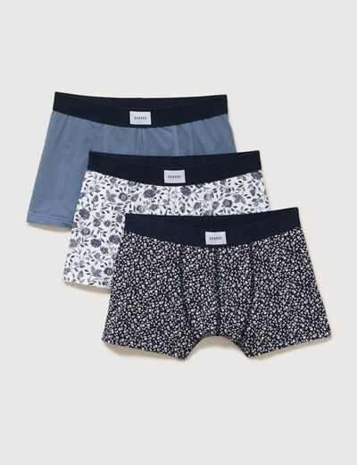 Lot de 3 boxers bleu fonc&eacute; homme