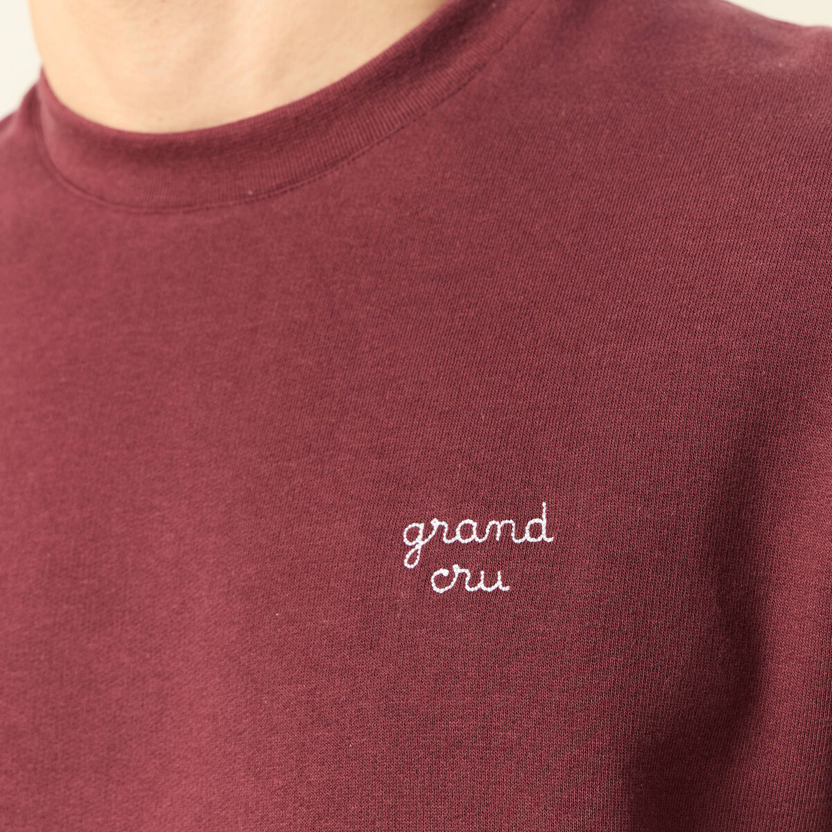 Sweat manches longues rouge fonc&eacute; homme