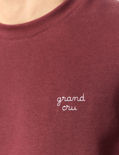 Sweat manches longues rouge fonc&eacute; homme