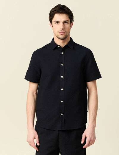 Chemise manches courtes noir homme