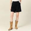 Bermuda droit taille haute noir femme