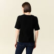 Pull manches courtes noir femme