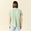 Chemise manches courtes vert olive femme