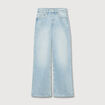 Jeans large taille haute denim baby bleu femme
