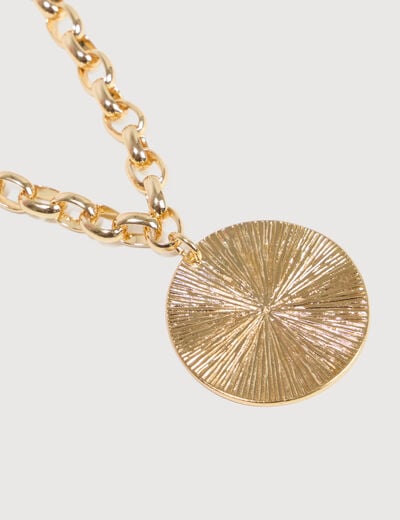 Collier avec cha&icirc;ne couleur or femme