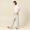 Jeans large taille haute denim gris clair femme
