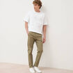 Pantalon chino slim vert kaki homme