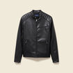 Veste manches longues col biker noir homme
