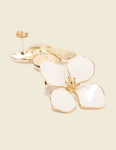 Boucles d'oreilles creme femme