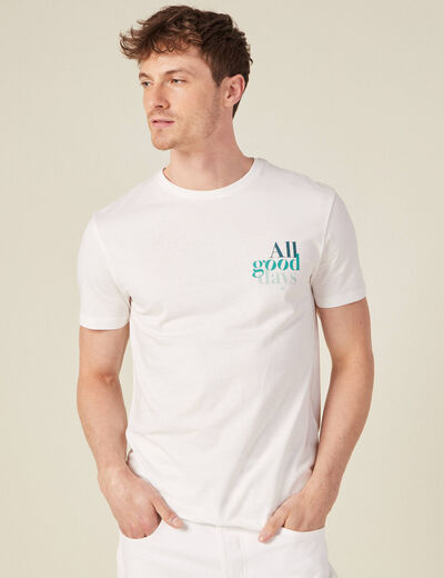 T-shirt manches courtes ecru homme