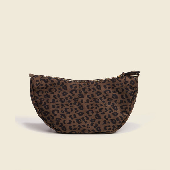 Sac demi-lune vert kaki femme