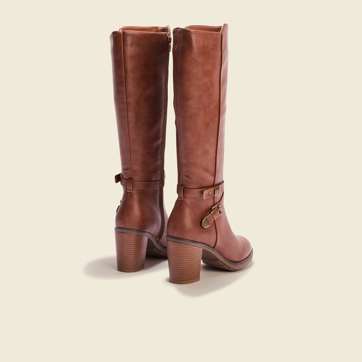 Bottes &agrave; talon marron femme
