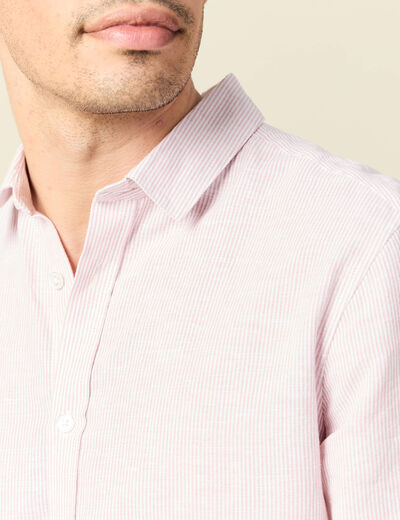 Chemise manches longues vieux rose homme