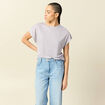 T-shirt col rond manches courtes parme femme