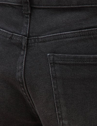 Jeans droit 7/8&egrave;me taille standard denim noir femme