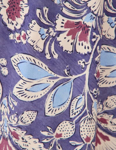 Jupe fluide bleu femme