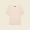 Pull manches courtes creme femme