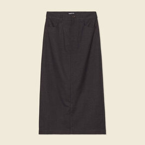 Jupe longue droite gris femme