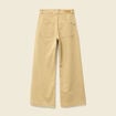 Jeans large ray&eacute; taille haute 7/8&egrave;me beige femme