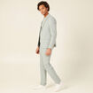 Veste blazer boutonnée bleu gris homme