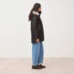 Parka droite &agrave; capuche noir femme