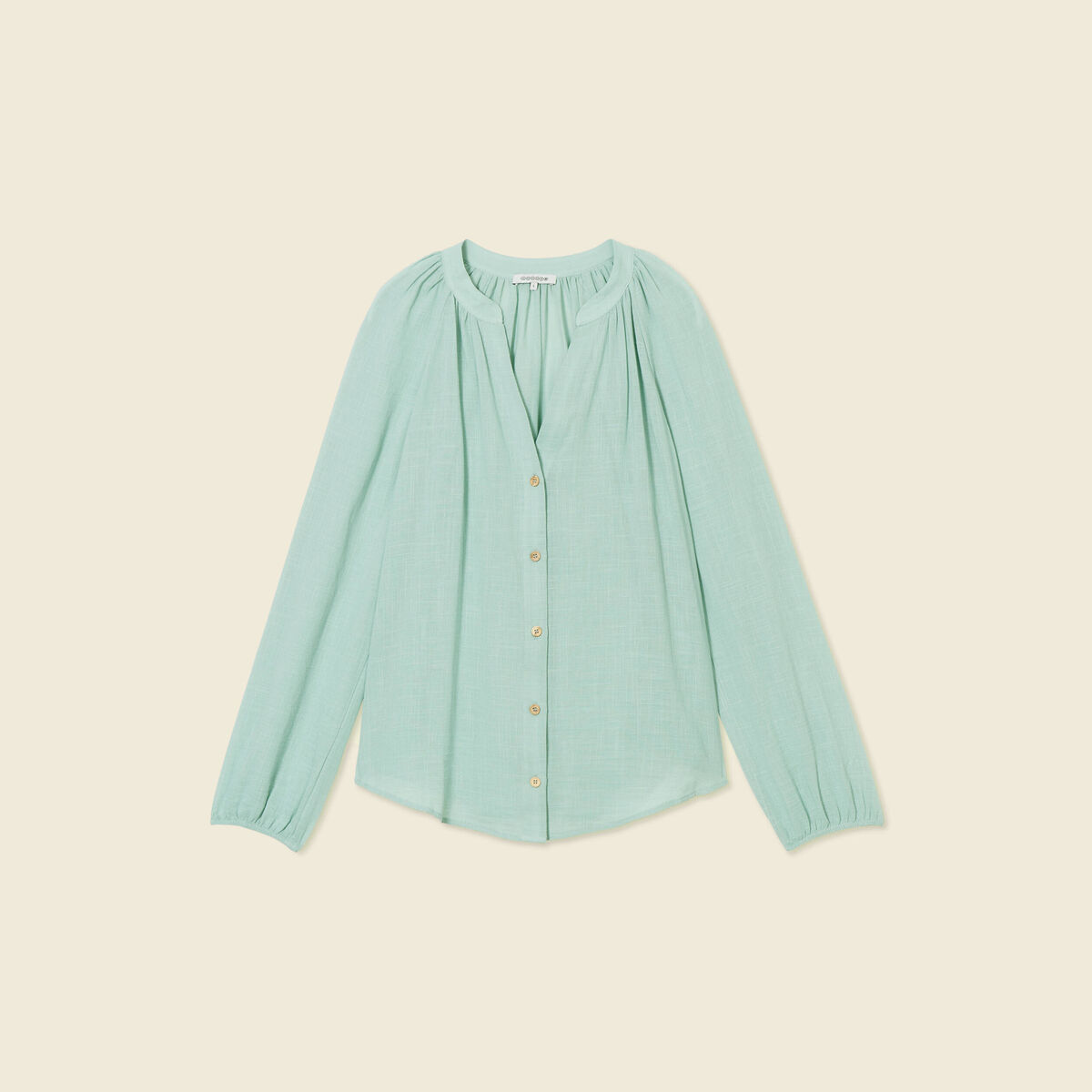 Chemise manches longues vert pastel femme