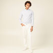Chemise col mao bleu clair homme
