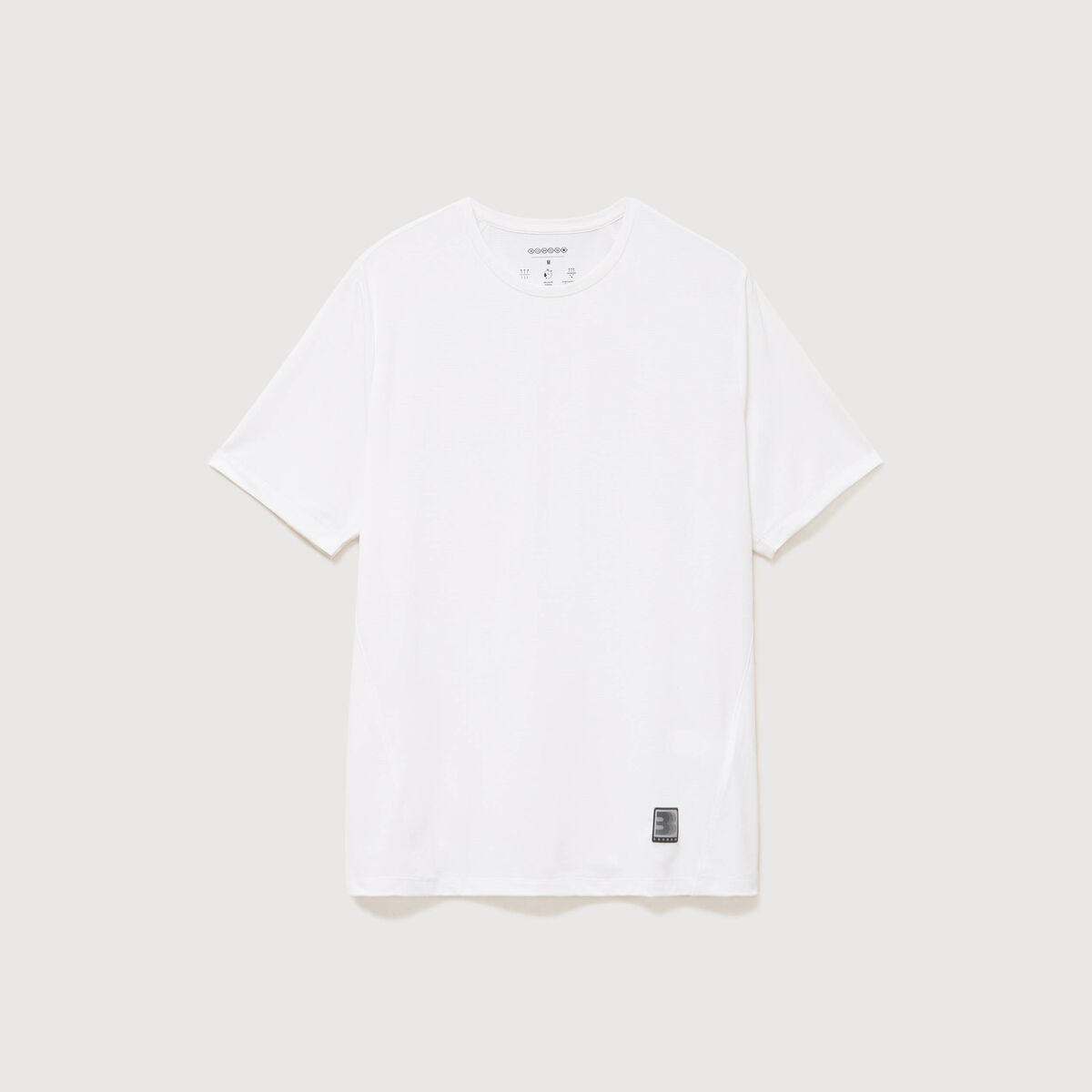 T-shirt col rond manches courtes blanc homme