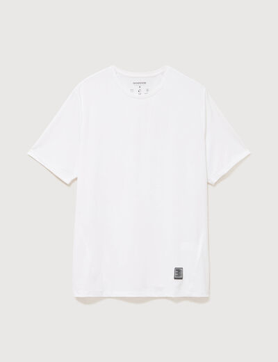 T-shirt col rond manches courtes blanc homme