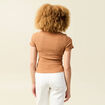 T-shirt ajust&eacute; court manches courtes terracotta femme
