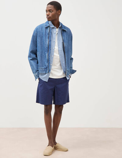 Chemise manches longues bleu gris homme