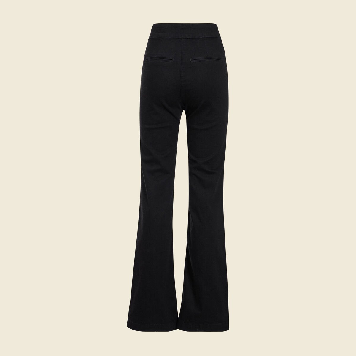 Jeans flare à pont denim noir femme