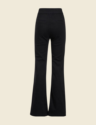 Jeans flare à pont denim noir femme
