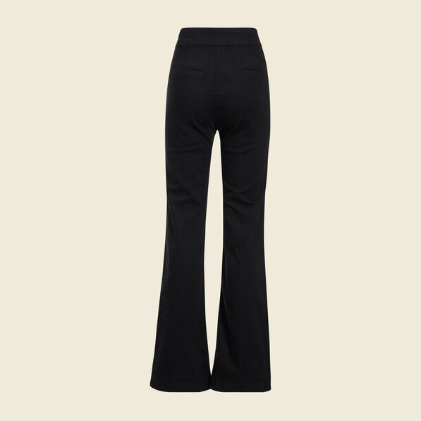 Jeans flare à pont denim noir femme