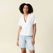T-shirt manches courtes brodé blanc femme