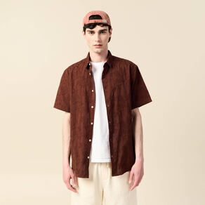 Chemise manches courtes bordeaux homme