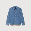 Chemise manches longues en jeans denim bleach homme