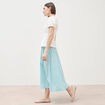 T-shirt fronc&eacute; col rond manches courtes ecru femme