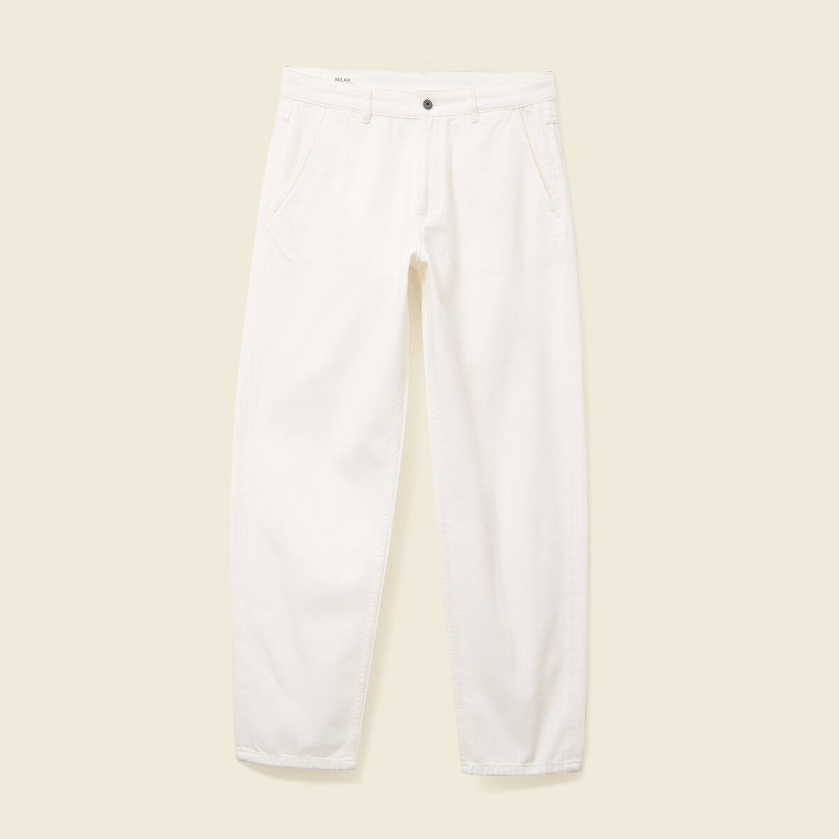 Chino droit longueur 32 en coton denim blanc homme