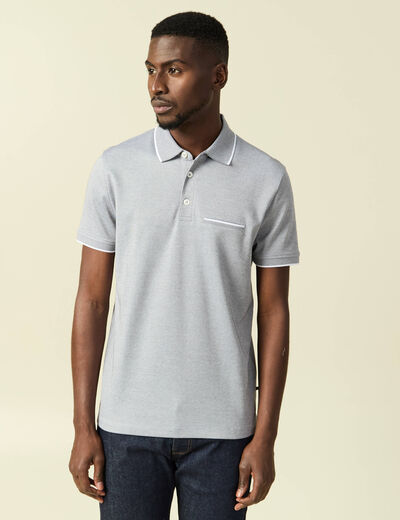 Polo manches courtes gris fonc&eacute; homme