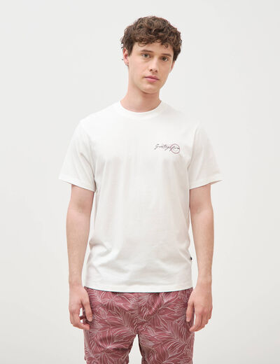 T-shirt en coton ecru homme