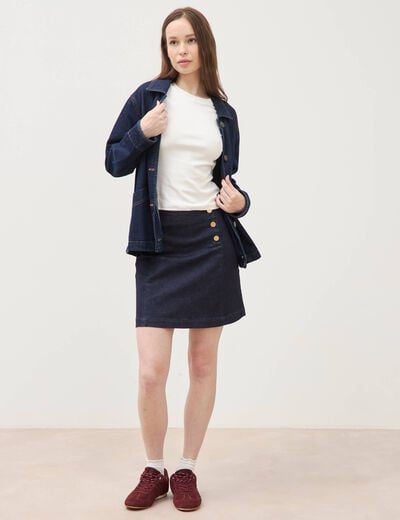 Jupe en jeans denim brut femme
