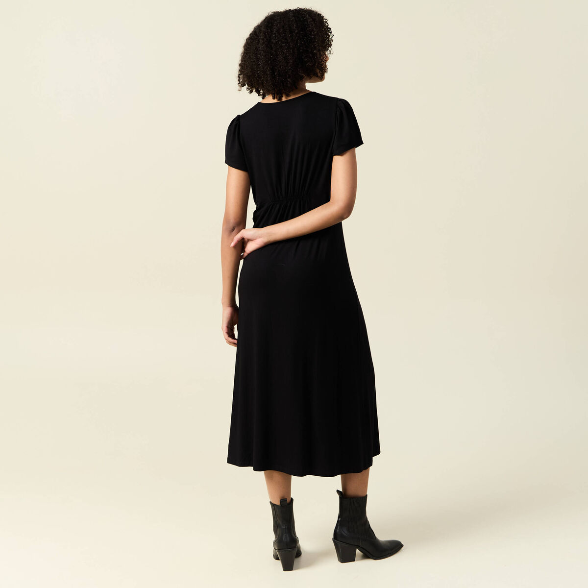 Robe longue droite noir femme