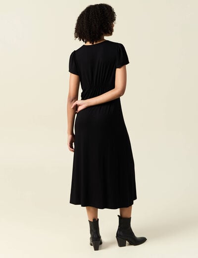 Robe longue droite noir femme