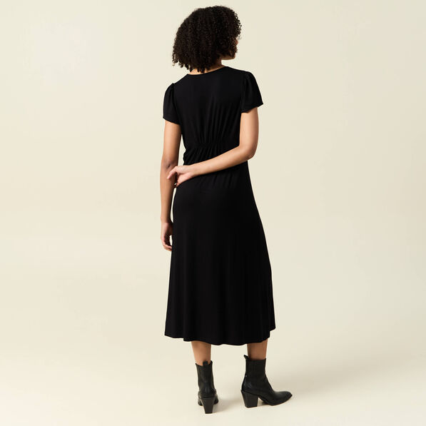 Robe longue droite noir femme