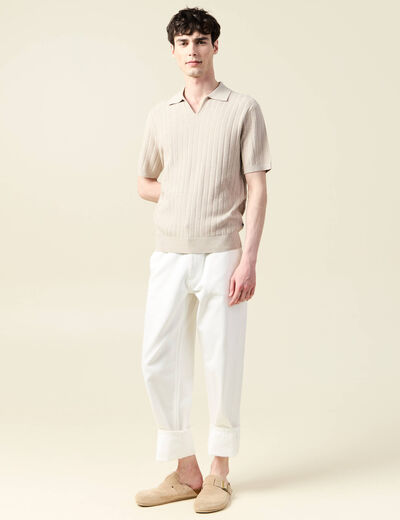Polo manches courtes gris homme