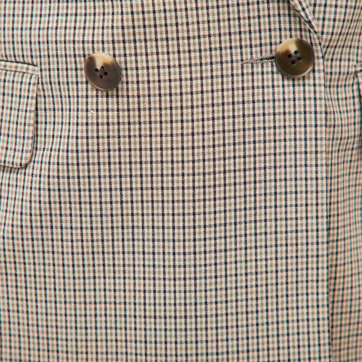 Blazer &agrave; carreaux col tailleur gris femme