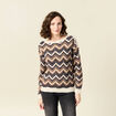 Pull manches longues bleu marine femme