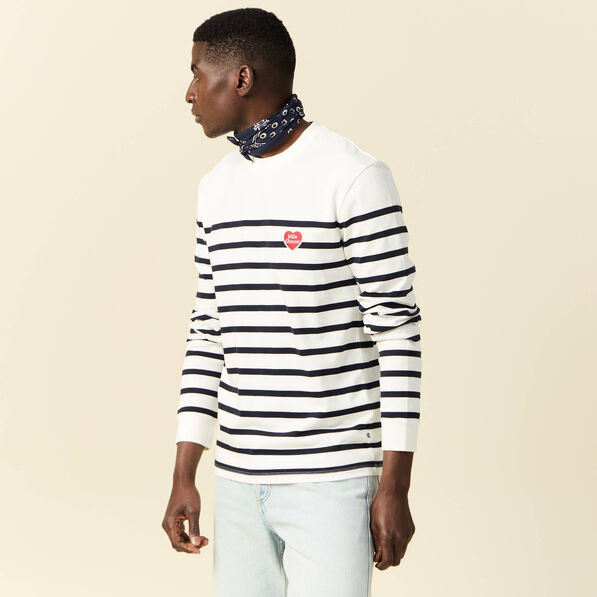 T-shirt manches longues ecru homme